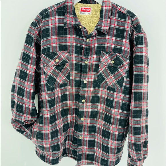 wrangler sherpa lined flannel
